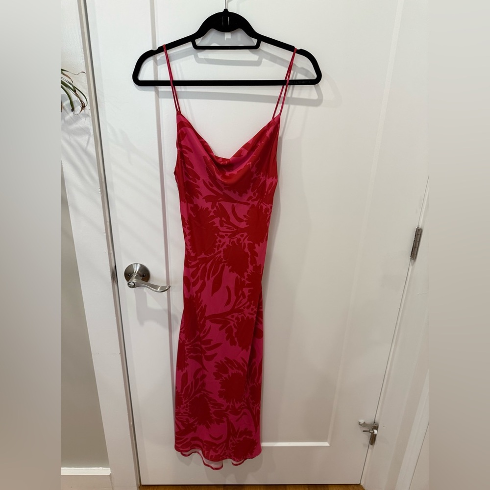 RESA Strapless Pink and Fuchsia Floral Slip Dress